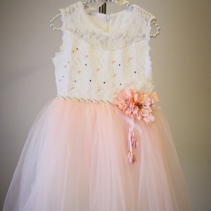 Peach and White Subira Dress