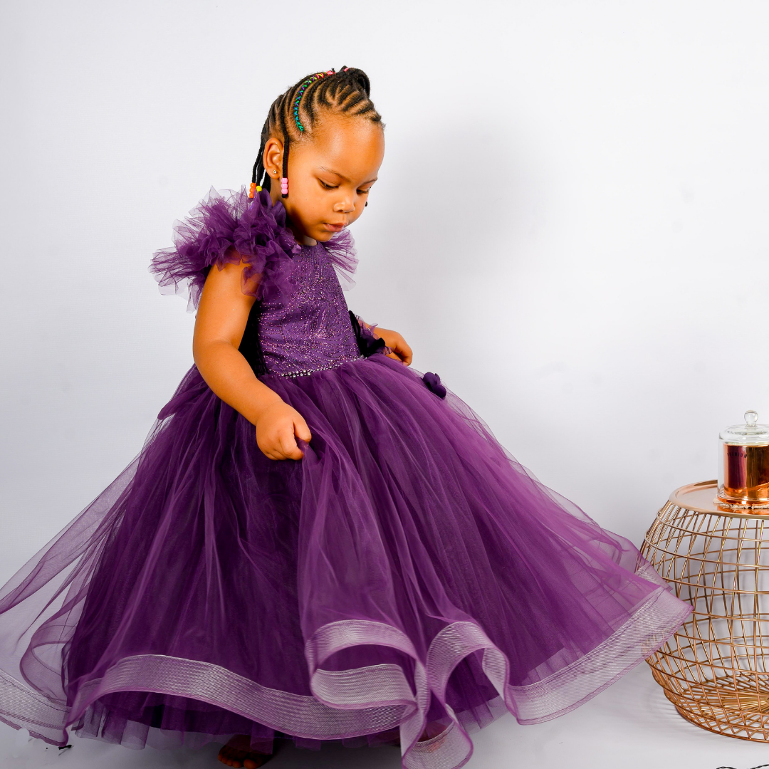 Purple and Gold Dress - Malimu Kids Purple and Gold Dress - Malimu Kids
