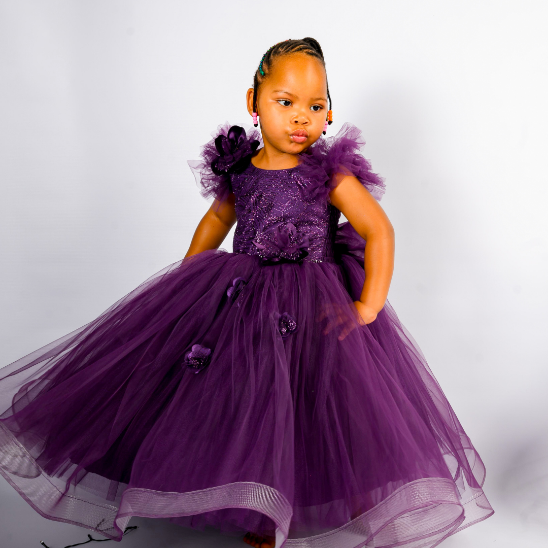 Purple and Gold Dress - Malimu Kids Purple and Gold Dress - Malimu Kids