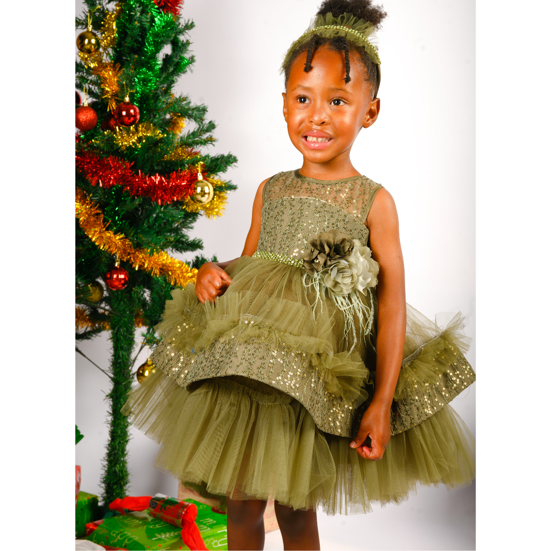 Olive green outfits top for baby girl