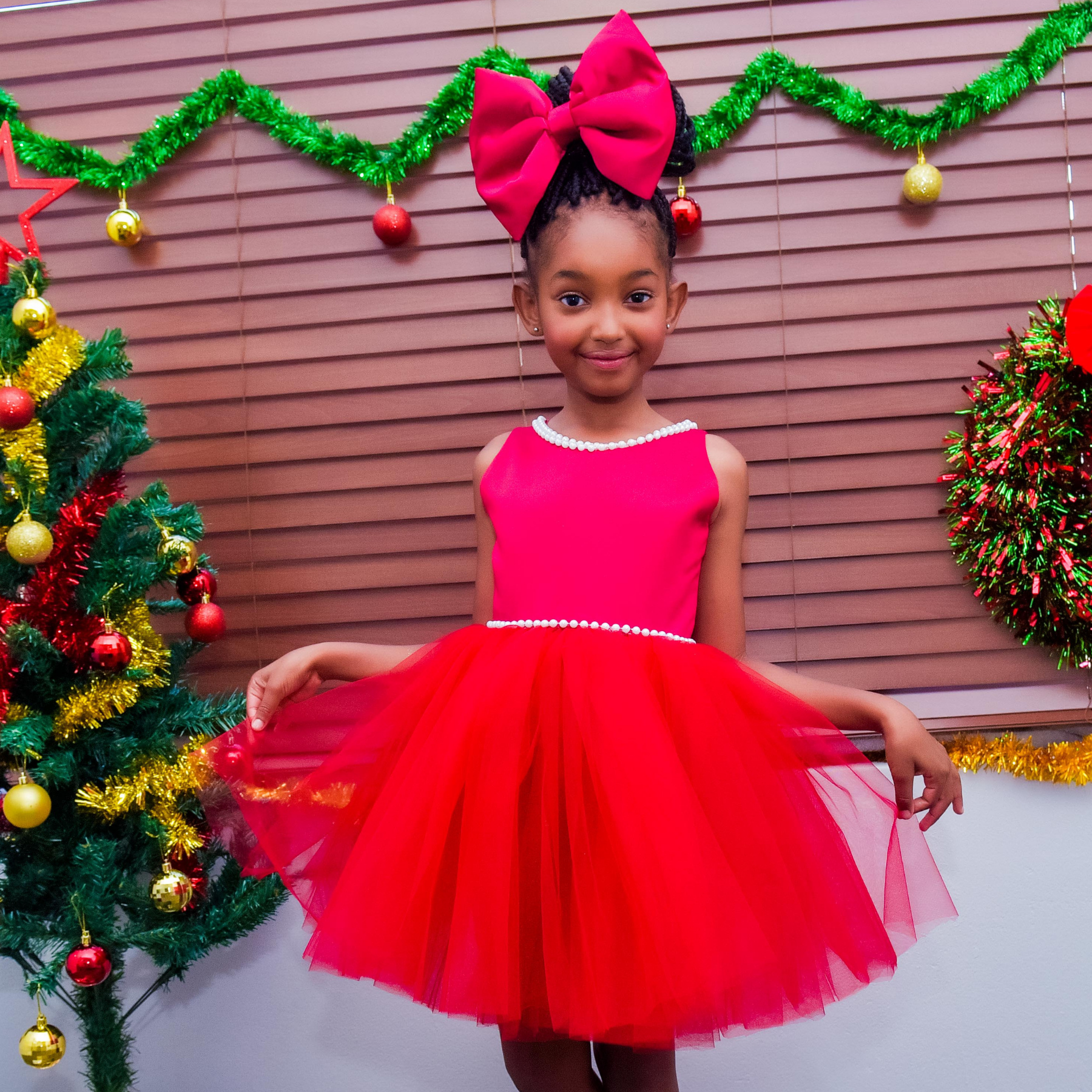 Maroon top christmas dress